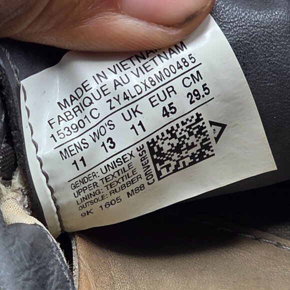 Converse x John Varvatos Mens Size 11 Gray Laceless Slip On Sneakers 153901C - Picture 7 of 13